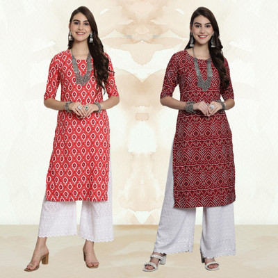 Moda Rapido Women Printed A-line Kurta(Multicolor)