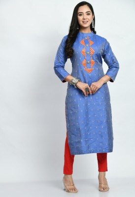 MAURYA Women Embroidered A-line Kurta(Blue)