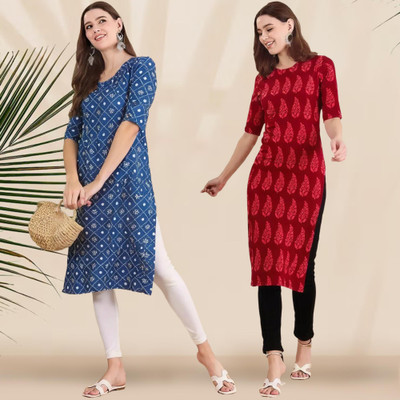 EthnicBasket Women Printed A-line Kurta(Multicolor)
