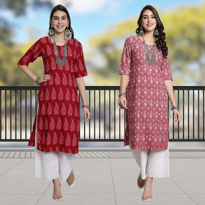 Moda Rapido Women Printed A-line Kurta(Multicolor)