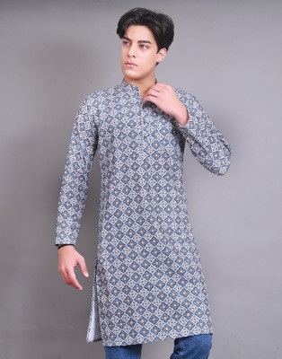 AFC Men Chikan Embroidery Straight Kurta(Multicolor)