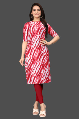RANGRASIYA CORPORATION Women Printed Straight Kurta(Red)