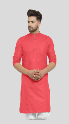 VINAARI Men Solid A-line Kurta(Red)
