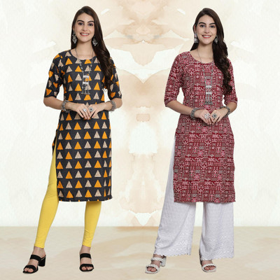 Moda Rapido Women Printed A-line Kurta(Multicolor)