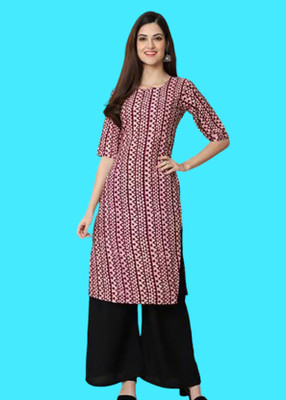 Maheshvi Women Printed A-line Kurta(Purple)