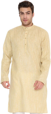MAHARAJA Men Self Design Straight Kurta(Beige)