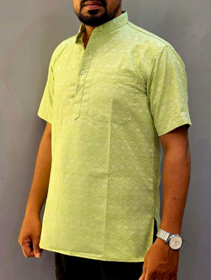 Kurtistan Men Printed Straight Kurta(Green)
