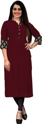 Hetsa Women Printed A-line Kurta(Maroon)