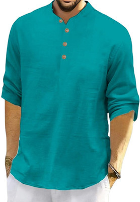 Vida Loca Men Solid Straight Kurta(Brown)
