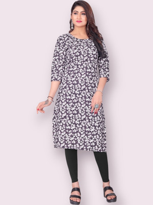 Dhruti Vaste Women Floral Print Straight Kurta(Multicolor)