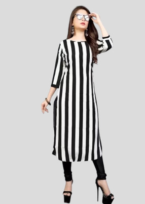 Maheshvi Women Printed A-line Kurta(Black)