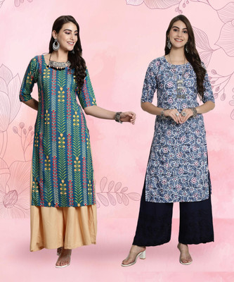 EthnicBasket Women Printed A-line Kurta(Multicolor)