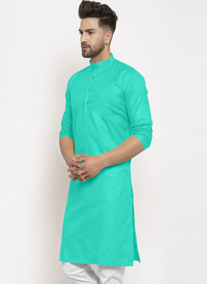 JENJEE FASHION Men Solid Straight Kurta(Blue)
