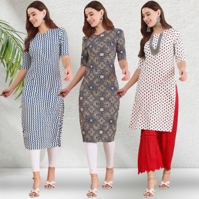1 Stop Fashion Women Printed A-line Kurta(Multicolor)