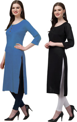 Coft Women Solid Straight Kurta(Multicolor)