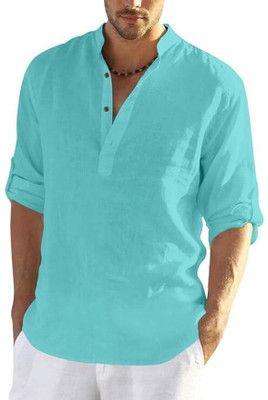 Vimal Star Men Solid Straight Kurta(Light Blue)