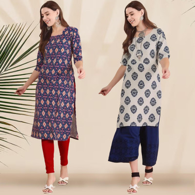 1 Stop Fashion Women Printed A-line Kurta(Multicolor)