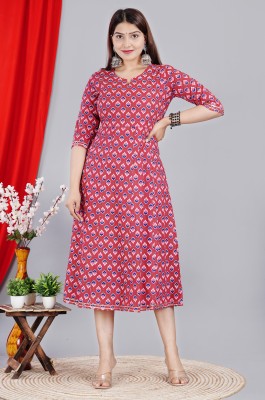 SHREE SHYAM FASHION Women A-line Red, Blue Dress