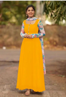 Panthcreation Flared/A-line Gown(Yellow)