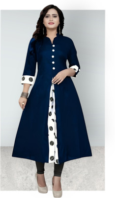 Texpa Fashions Women Self Design A-line Kurta(Blue)