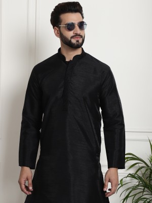 ARMAAN ETHNIC Men Solid Straight Kurta(Black)