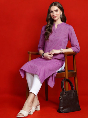 Ladylaz Women Embroidered Straight Kurta(Multicolor)