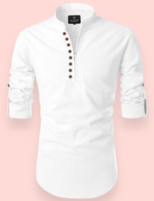 SOPANI Men Solid Straight Kurta(White)