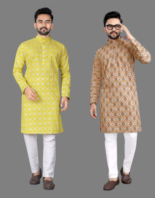 DHASU TRENDZ Men Printed Straight Kurta(Multicolor)