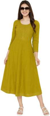 Soura Women Self Design Anarkali Kurta(Light Green)