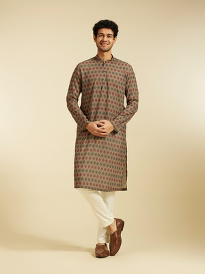 DIWAS by Manyavar Men Printed Straight Kurta(Multicolor)