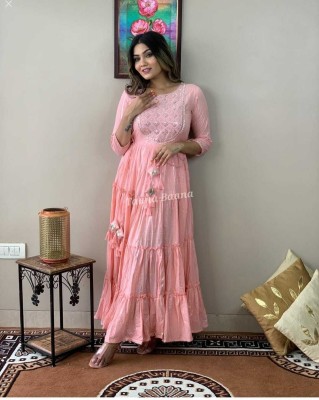 Maae aTTire Anarkali Gown(Pink)