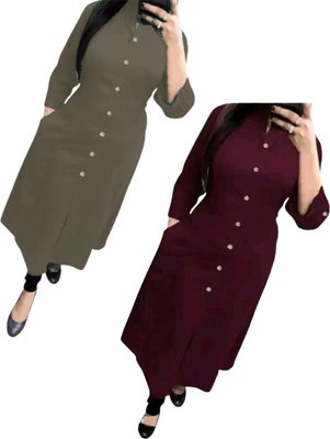 Maa Meladi Creation Women Solid A-line Kurta(Multicolor)