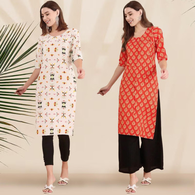 EthnicBasket Women Printed A-line Kurta(Multicolor)