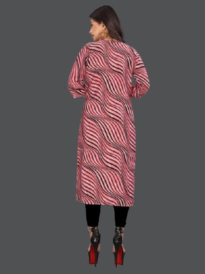 SUMITA SAREE Women Printed Straight Kurta(Pink)