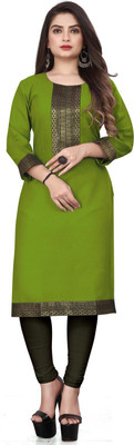 HF HOLYDAY FASHION Women Printed Straight Kurta(Light Green)