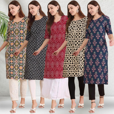 EthnicBasket Women Printed A-line Kurta(Multicolor)
