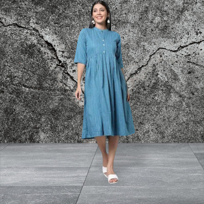 Db Fashionds Women A-line Blue Mini/Short Dress