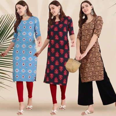 EthnicBasket Women Printed A-line Kurta(Multicolor)
