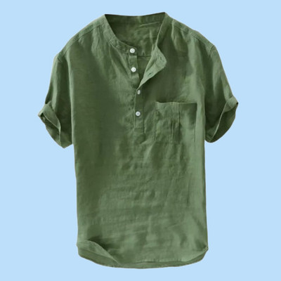 ZAKOD Men Solid Straight Kurta(Green)