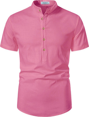 Amrit topwear Men Solid A-line Kurta(Pink)