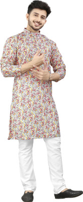 DHASU TRENDZ Men Printed Straight Kurta(Multicolor)