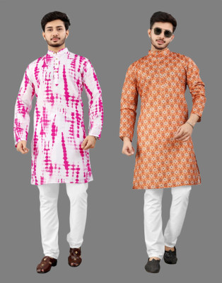DHASU TRENDZ Men Printed Straight Kurta(Multicolor)