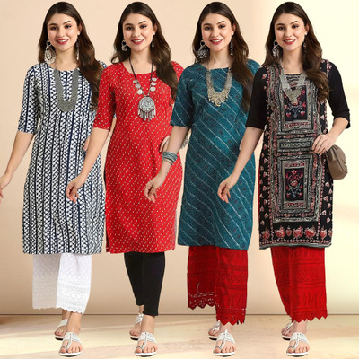 1 Stop Fashion Women Printed A-line Kurta(Multicolor)