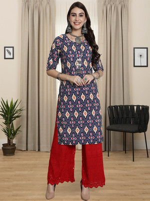 1 Stop Fashion Women Printed A-line Kurta(Multicolor)