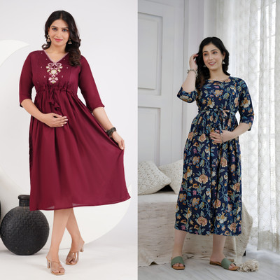Khoj Bagda Women Printed Anarkali Kurta(Multicolor)