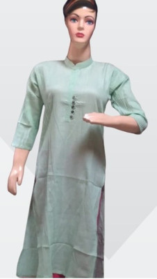 Tun Tun Fashion Girls Block Print A-line Kurta(Green)