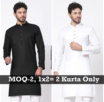 Tsarina Men Solid Straight Kurta(Multicolor)