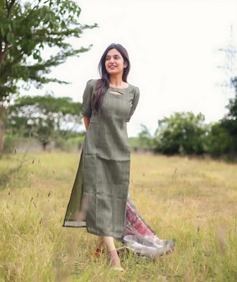 NIK HUB Women Printed A-line Kurta(Light Green)