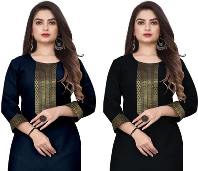 HF HOLYDAY FASHION Women Applique, Solid Pathani Kurta(Blue, Black)
