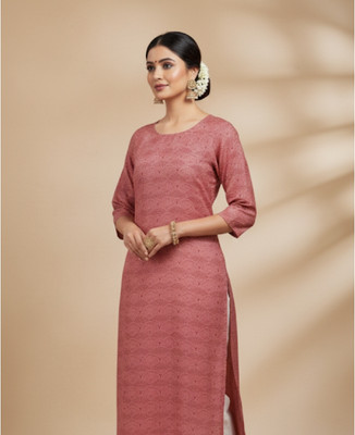 RIDDHI Women Printed Ethnic Dress Kurta(Maroon)
